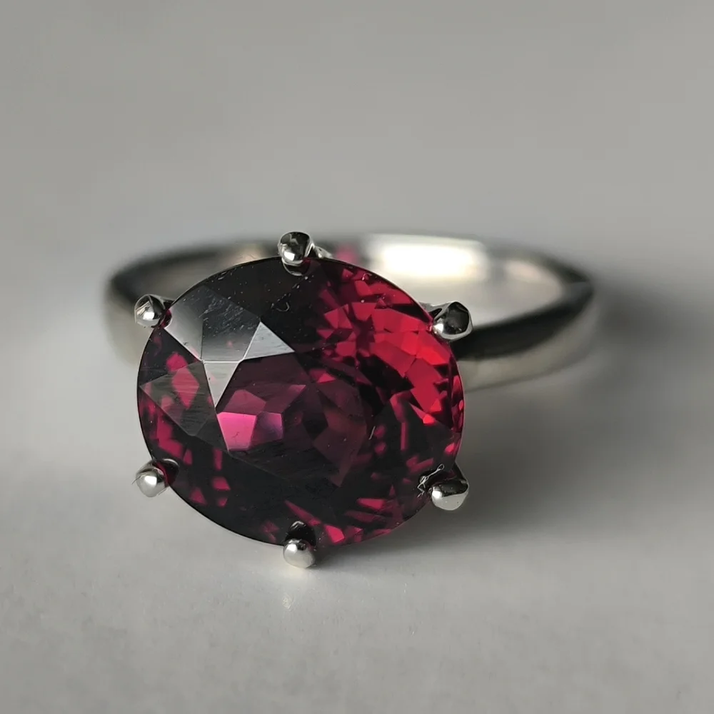 Stunning Top-Grade Natural Rhodolite Raspberry Garnet In Sterling Silver Ring - Picture 8 of 10